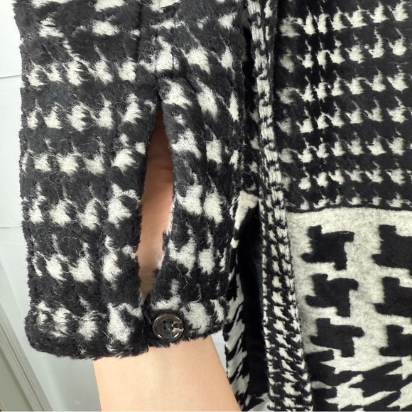 Ett:twa by Anthropologie Black & Cream Wool Blend Houndstooth Coat Size XS - Picture 15 of 15